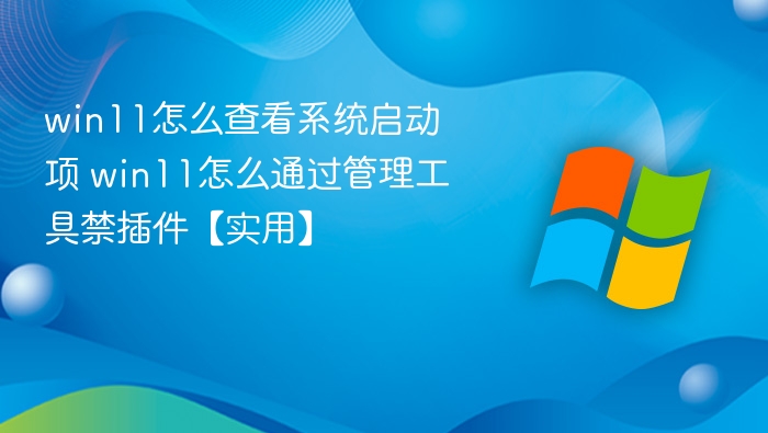 win11怎么查看系统启动项 win11怎么通过管理工具禁插件【实用】