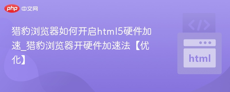 猎豹浏览器开启HTML5加速教程
