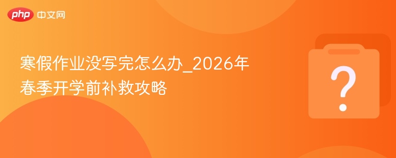 寒假作业没写完怎么办_2026年春季开学前补救攻略