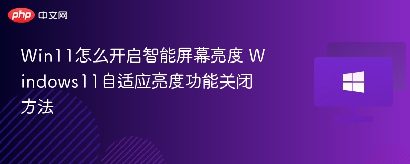 Win11开启智能亮度方法