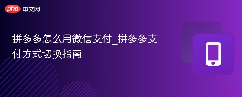 拼多多怎么用微信支付_拼多多支付方式切换指南