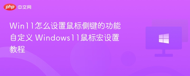 Win11怎么设置鼠标侧键的功能自定义 Windows11鼠标宏设置教程