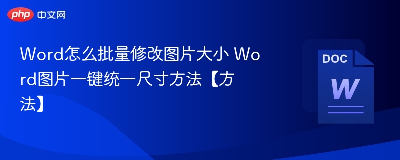 Word批量调整图片大小技巧详解
