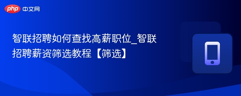 智联招聘高薪职位查找方法
