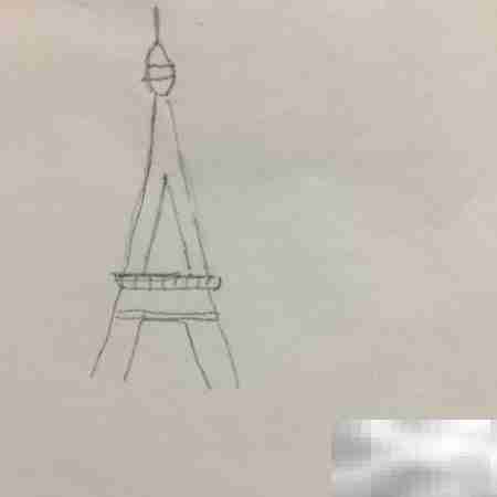 巴黎铁塔简笔画教程