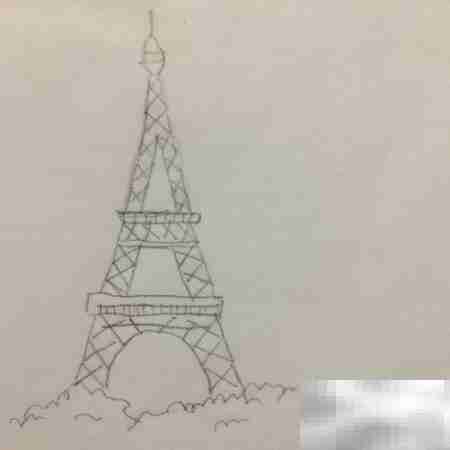 巴黎铁塔简笔画教程