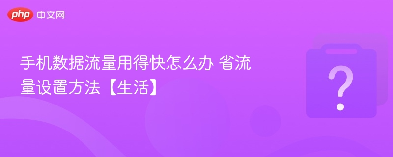 手机流量消耗快？省流设置全攻略
