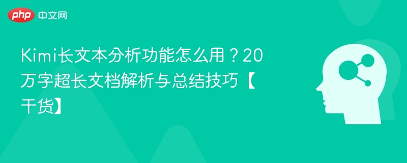 Kimi长文分析怎么用？20万字文档解析技巧【干货】