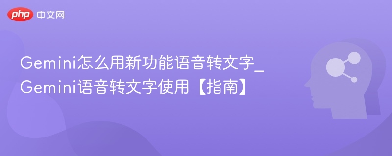 Gemini怎么用新功能语音转文字_Gemini语音转文字使用【指南】