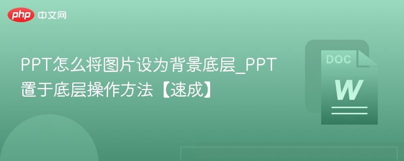 PPT图片设为背景方法_图片置于底层操作技巧