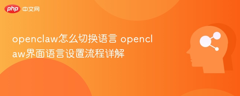 OpenClaw如何切换语言？界面设置教程