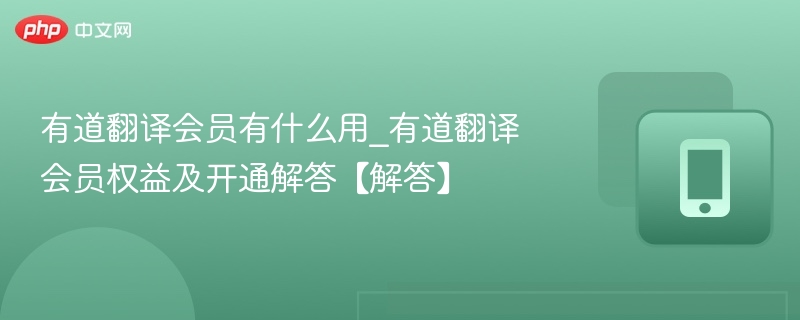 有道翻译会员有什么用？详解权益与开通方法