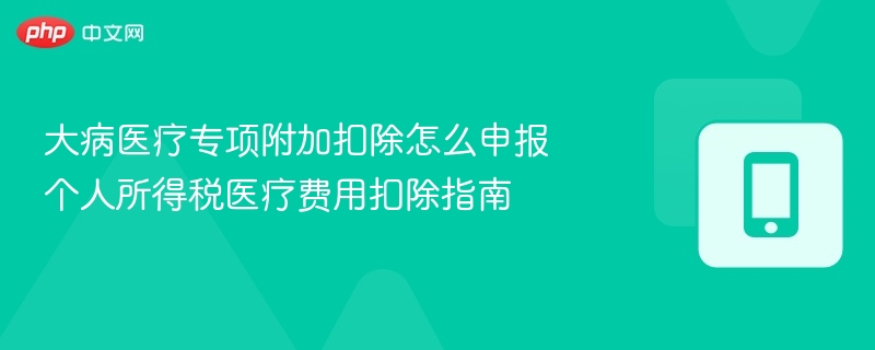 大病医疗专项附加扣除怎么申报 个人所得税医疗费用扣除指南