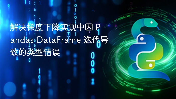 解决梯度下降实现中因 Pandas DataFrame 迭代导致的类型错误
