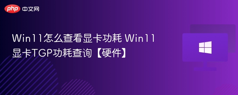 Win11显卡功耗怎么查？TGP查询方法
