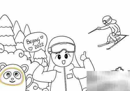 谷爱凌简笔画教程