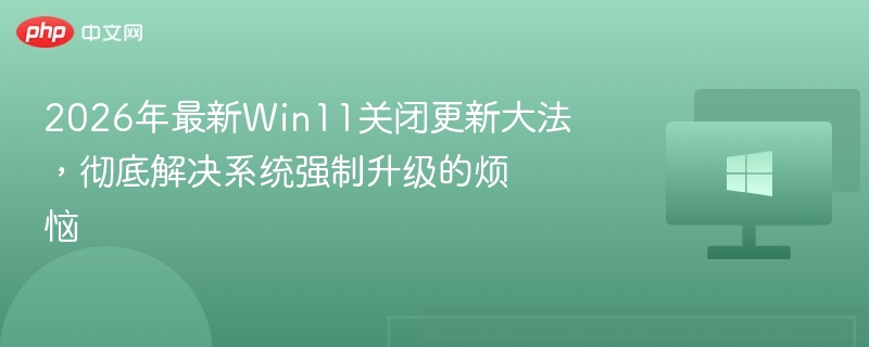 2026年最新Win11关闭更新大法，彻底解决系统强制升级的烦恼