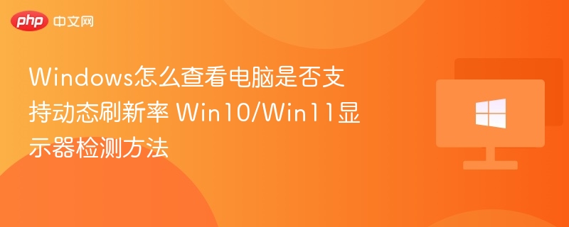 Windows查看动态刷新率支持方法 Win10/Win11检测指南