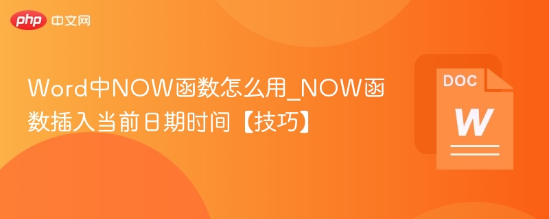 Word中NOW函数使用方法及时间插入技巧