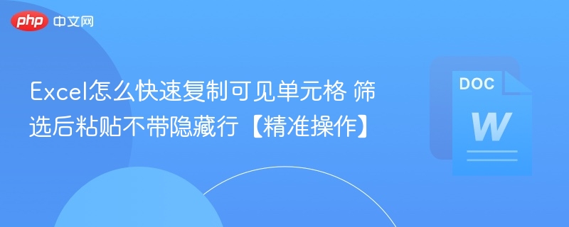 Excel快速复制可见单元格技巧