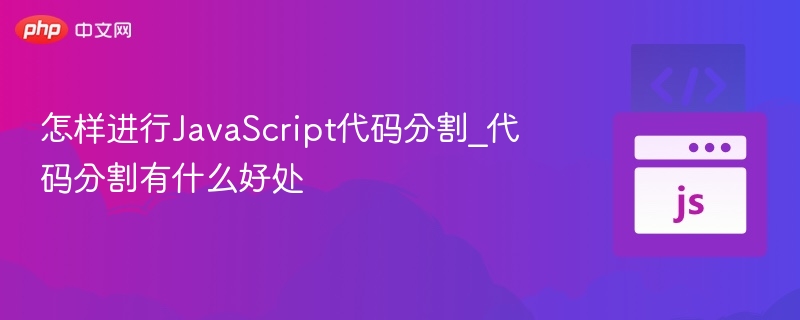 JavaScript代码分割方法及优势解析