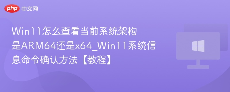 Win11系统架构查看方法与命令详解