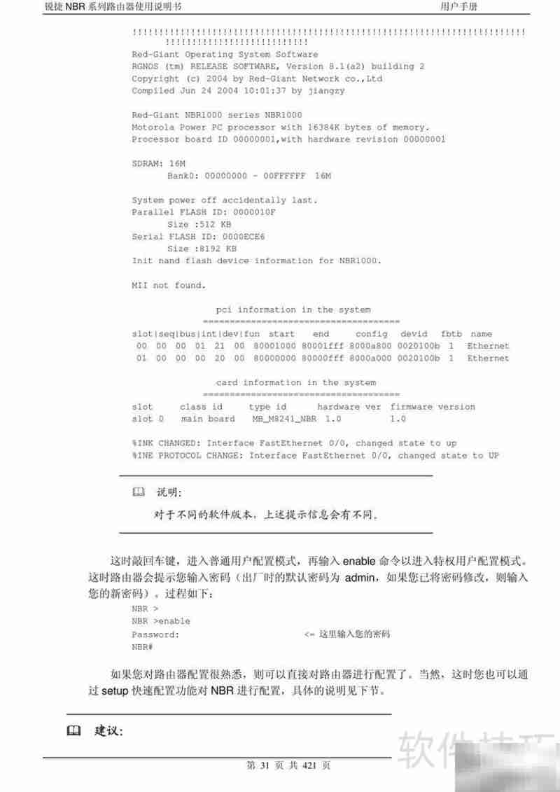 锐捷NBR路由器手册V1.6
