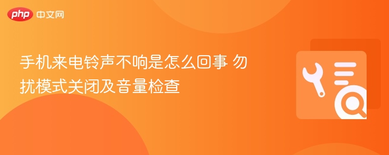 手机来电无铃声？勿扰关闭与音量检查方法