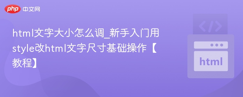 html文字大小怎么调_新手入门用style改html文字尺寸基础操作【教程】