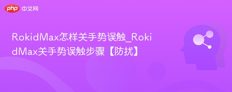 RokidMax手势误触关闭方法