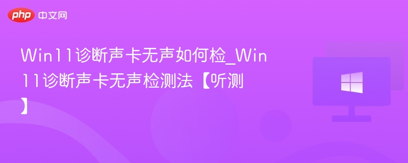 Win11诊断声卡无声如何检_Win11诊断声卡无声检测法【听测】