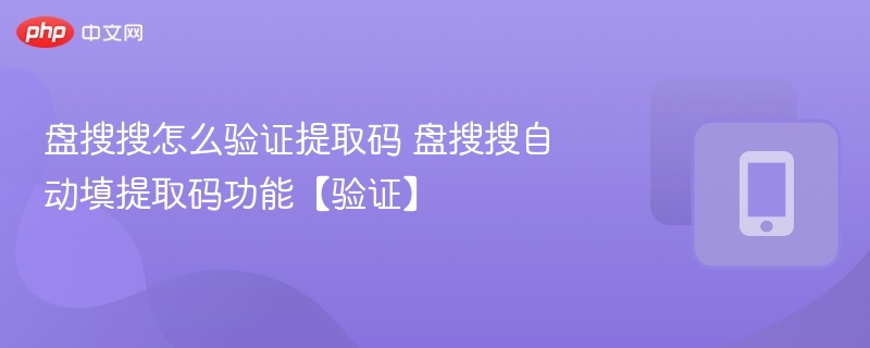 盘搜搜怎么验证提取码 盘搜搜自动填提取码功能【验证】
