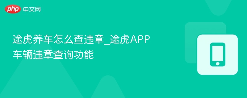 途虎养车查违章技巧与使用方法