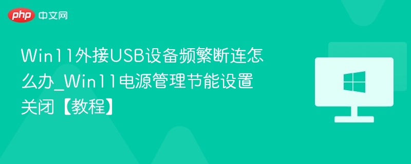 Win11外接USB设备频繁断连怎么办_Win11电源管理节能设置关闭【教程】