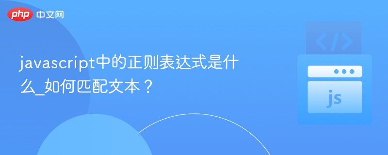 JavaScript正则表达式怎么用？文本匹配方法解析