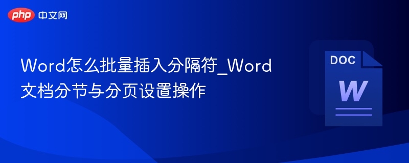 Word怎么批量插入分隔符_Word文档分节与分页设置操作