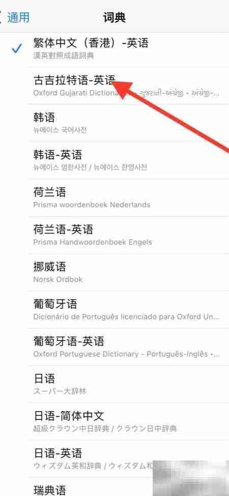 iPhone词典新增古吉拉特语翻译