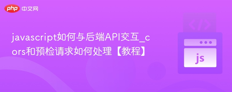 javascript如何与后端API交互_cors和预检请求如何处理【教程】