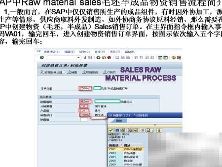 SAP毛坯半成品销售