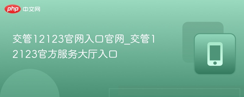 交管12123官网入口官网_交管12123官方服务大厅入口
