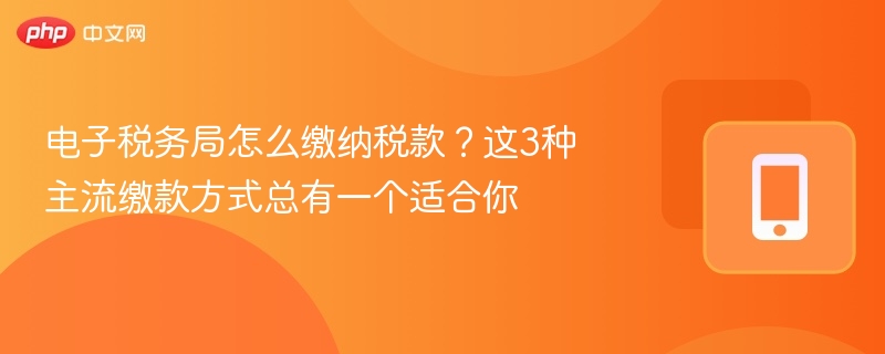 电子税务局三种缴税方式全解析