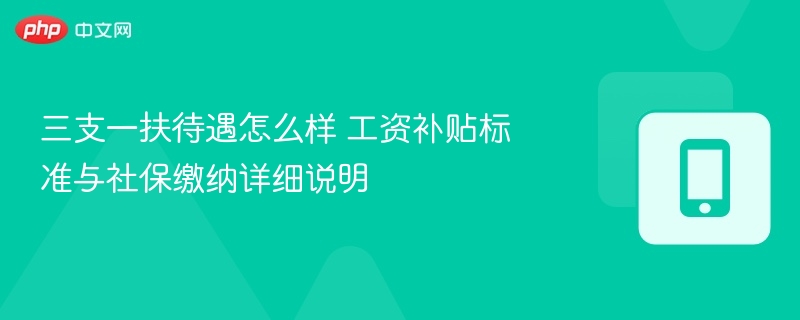 三支一扶待遇详解：工资社保补贴全知道