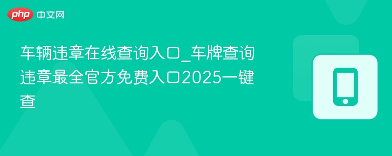 车辆违章查询入口_车牌一键查2025官方版