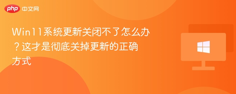 Win11系统更新关闭不了怎么办？这才是彻底关掉更新的正确方式