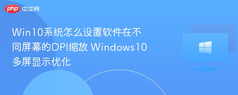 Win10多屏DPI设置方法详解