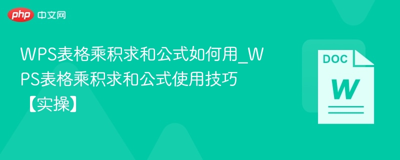 WPS表格乘积求和公式使用方法