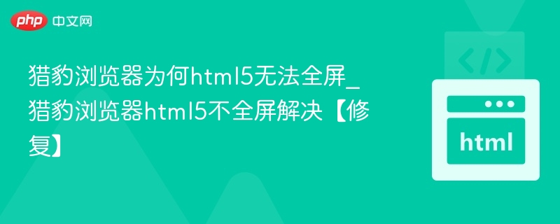 猎豹浏览器html5不全屏解决方法