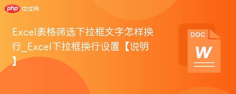 Excel下拉框文字换行设置方法