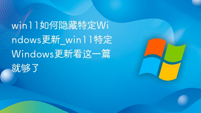 Win11隐藏特定更新方法全解析
