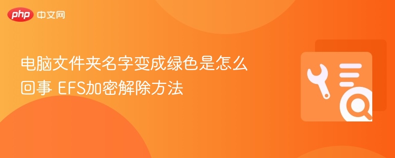 文件夹变绿怎么回事？EFS加密解除方法